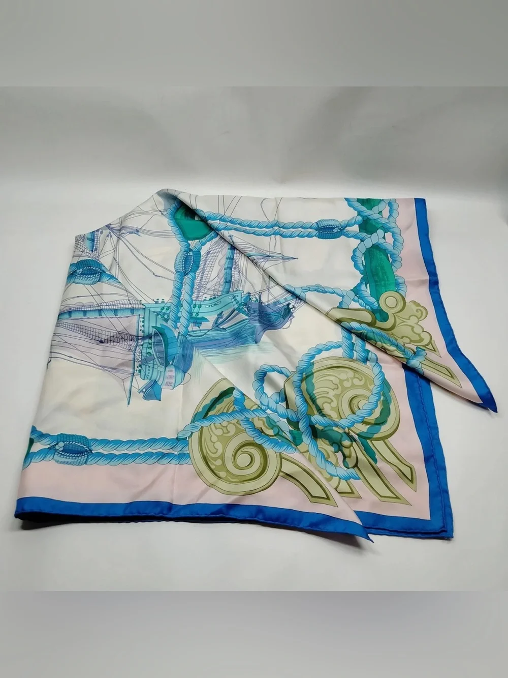 Aurh Hermes Tribord Carre 90 Silk Scarf